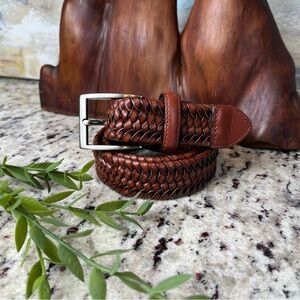 Men's Stretchy Braided Leather Belt